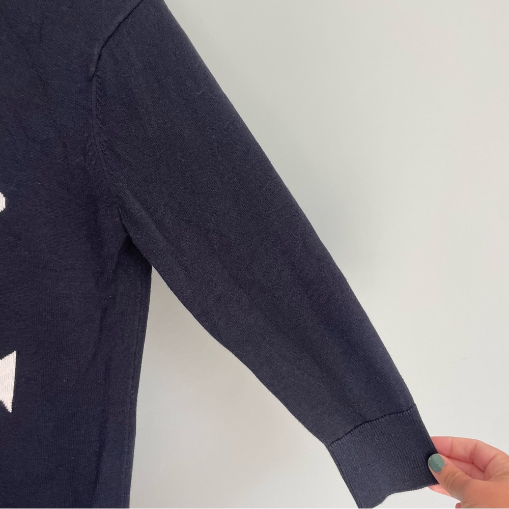 Banana Republic Anchor Navy Blue White Lightweight 3/4 Sleeve Knit Sweater - Picture 5 of 11